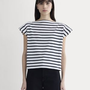 The Oversized Muscle Tee | Bone / Black