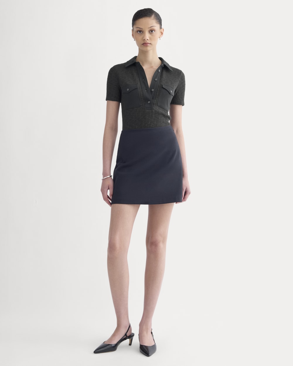 The Cozy Rib Polo | Black