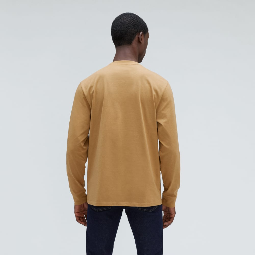 The Organic Cotton Long-Sleeve Pocket Tee | Dark Brown - Image 3