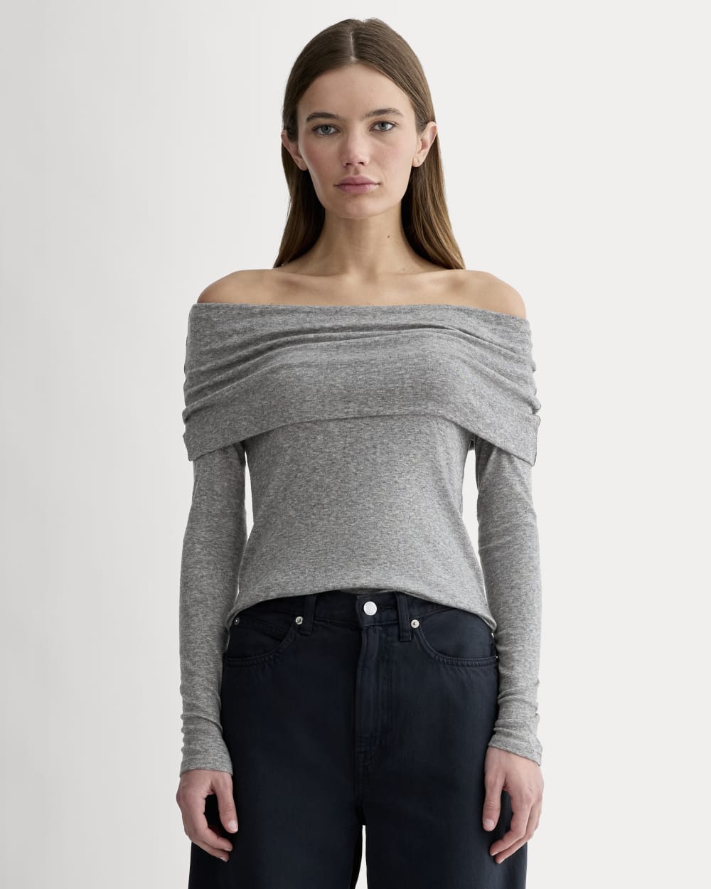The Off-the-Shoulder Top in Butterluxe | Heather Charcoal