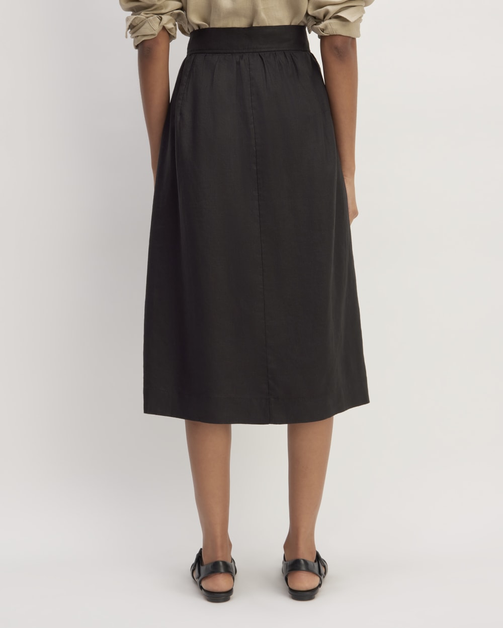 The Linen Wrap Skirt | Black - Image 6
