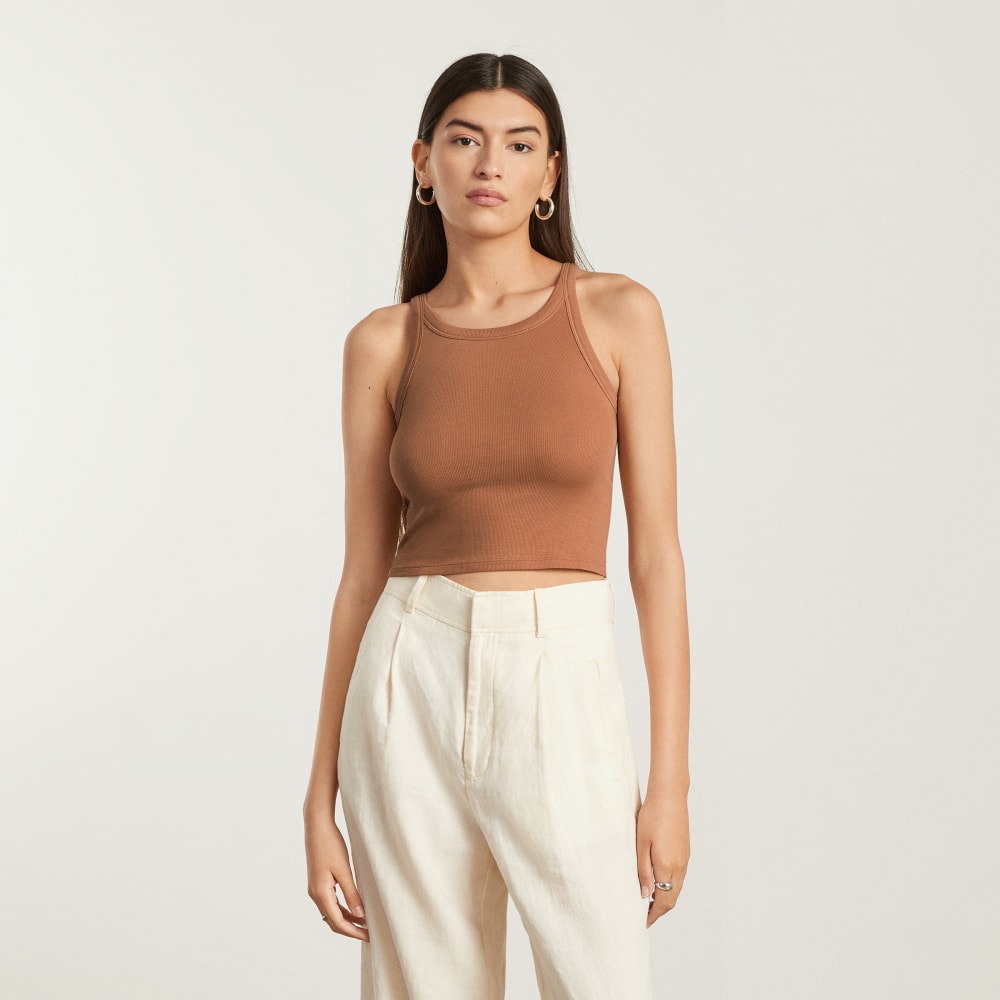 The Pima Micro-Rib Short Tank | Tawny Brown - Image 2