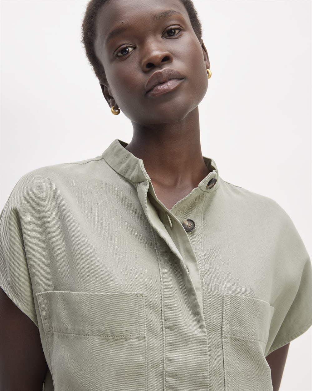 The TENCEL? Easy Workwear Dress | Sage Green - Image 3