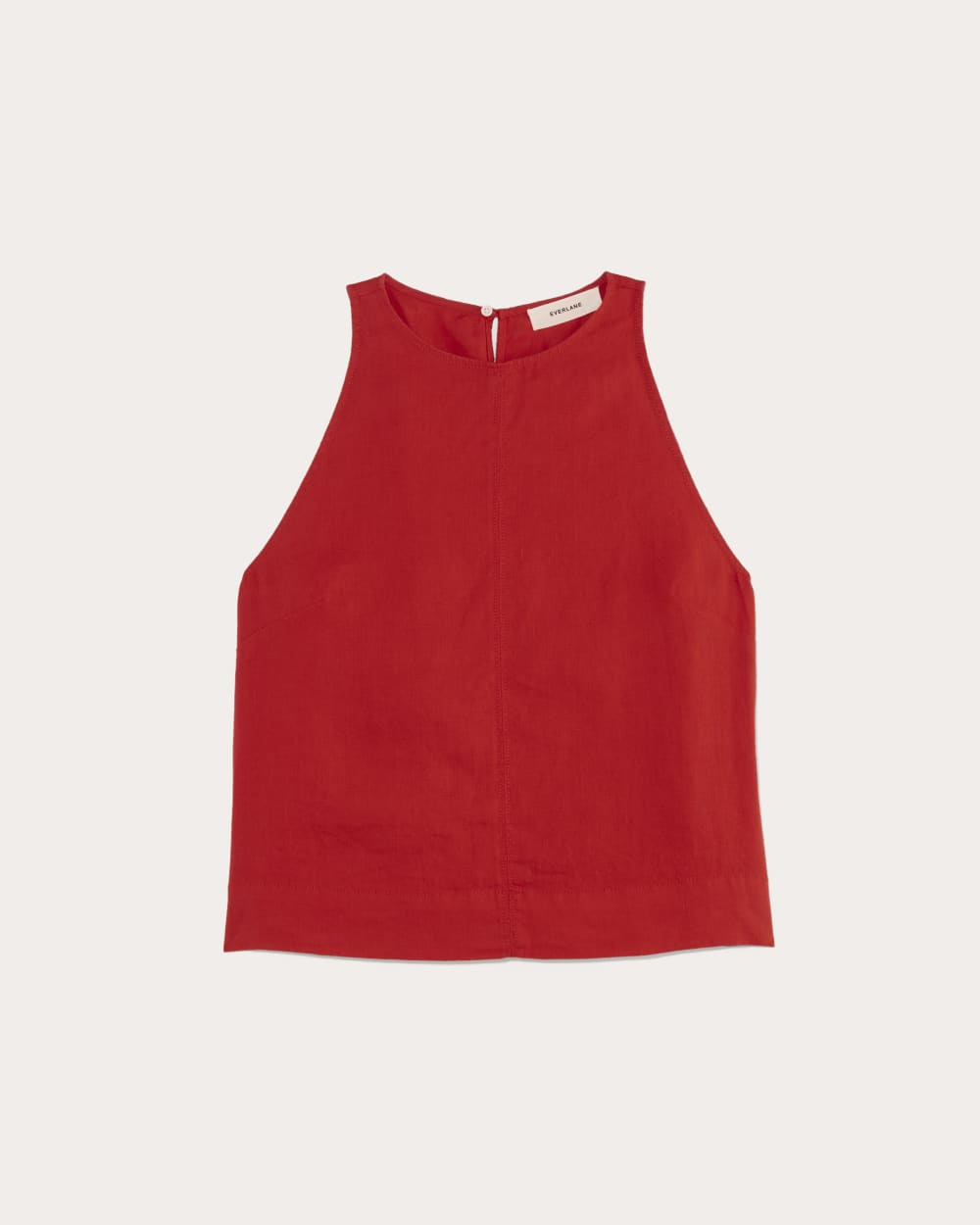 The Linen High-Neck Tank | Classic Red - Image 2