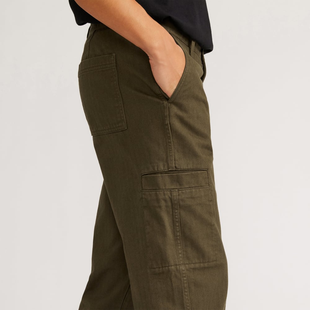 The Organic Cotton Herringbone Refined Cargo | Beech - Image 4