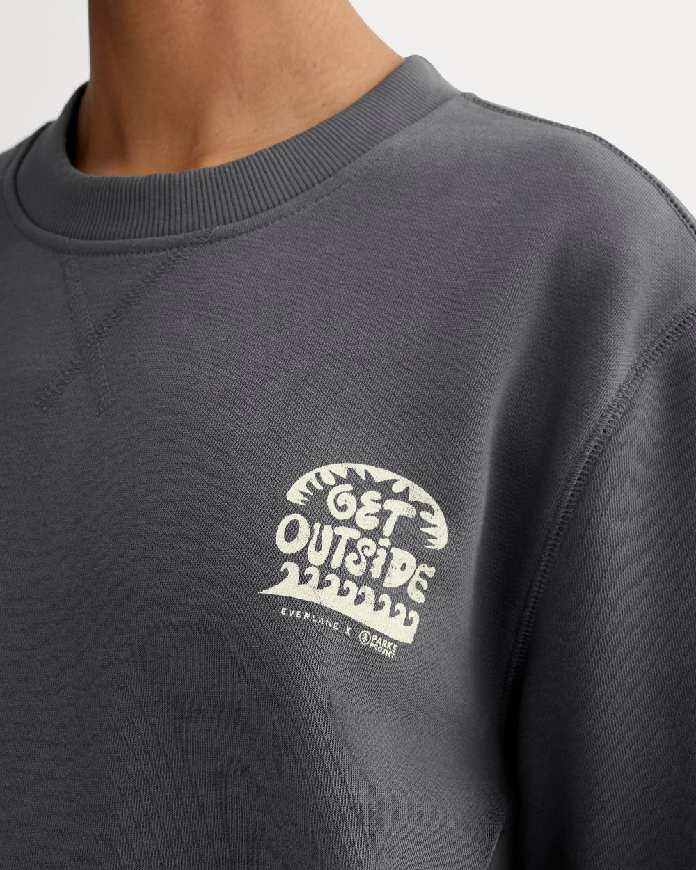 The Everlane x Parks Project French Terry Crew | Forged Iron / Natural - Image 4