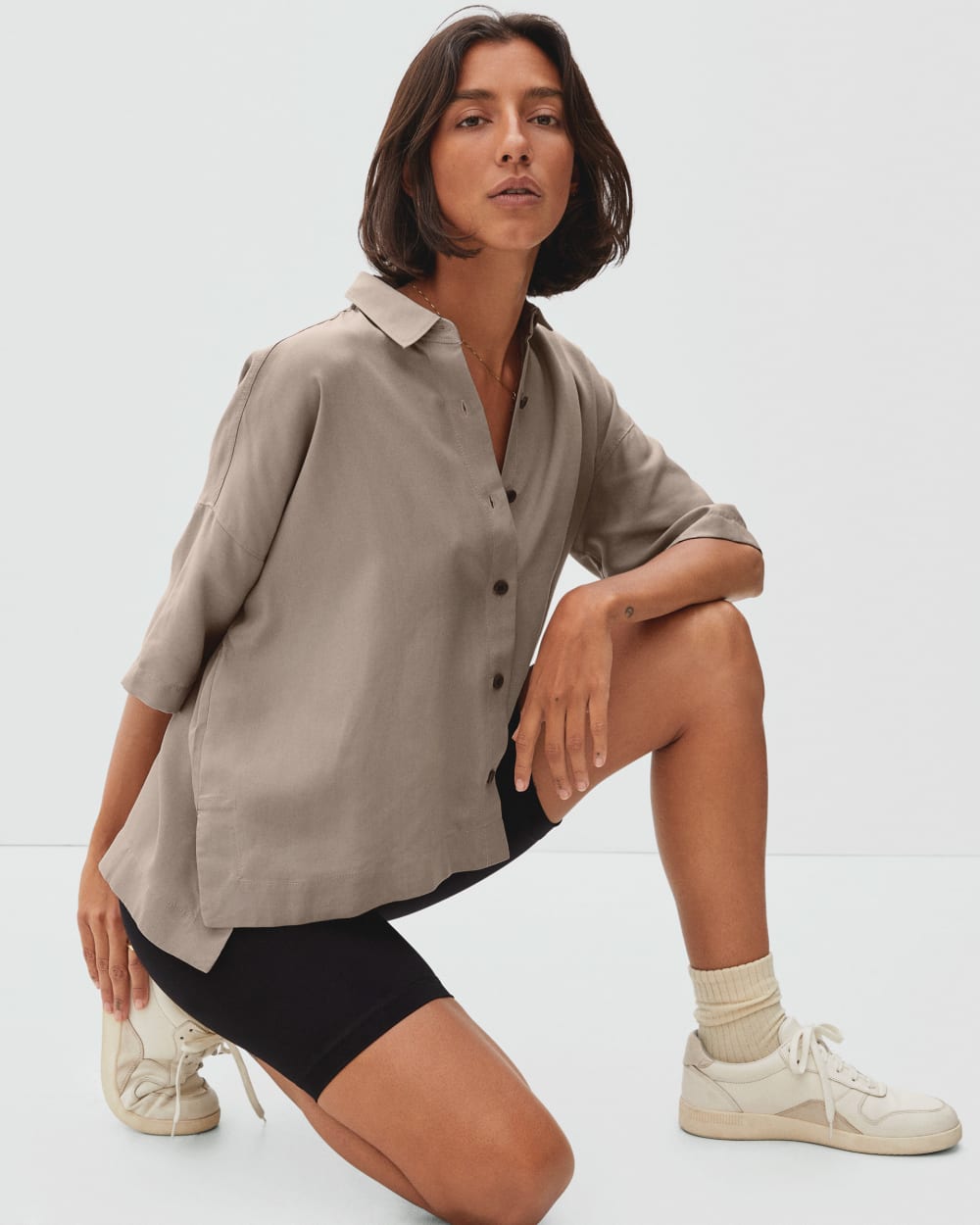 The Drapey Square Shirt | Burnt Sugar - Image 3