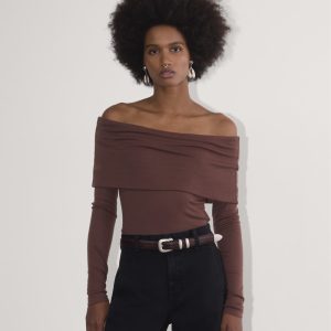 The Off-the-Shoulder Top in Butterluxe | Dark Mahogany