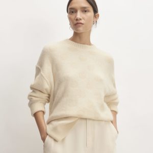 The Alpaca Polka Dot Oversized Crew | Snow / Canvas Polka Dot