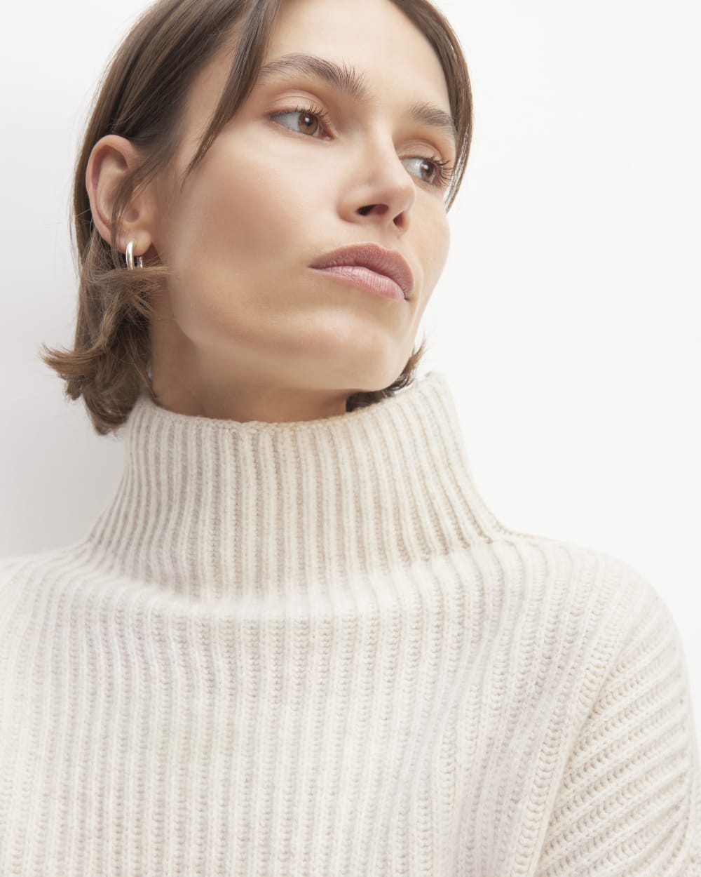 The Felted Merino Funnel-Neck Pullover | Heathered Oat - Image 4
