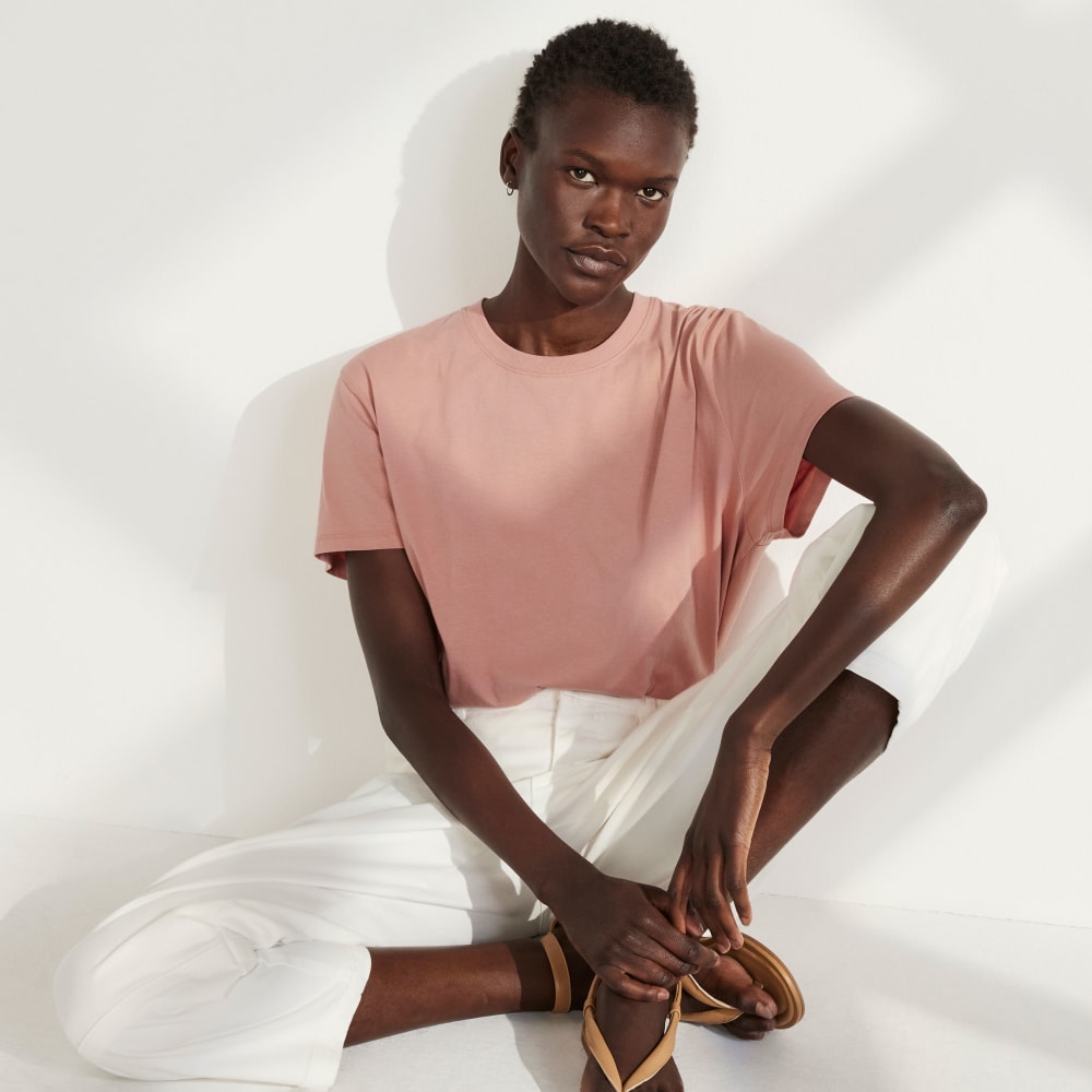 The Box-Cut Tee in Essential Cotton | Light Rose | No Pocket - Image 5