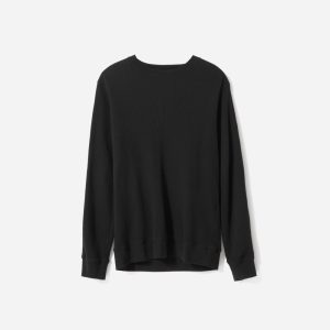 The Waffle Long-Sleeve Crew Tee | Black