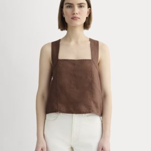 The Crossback Tank in Linen | Cedarwood