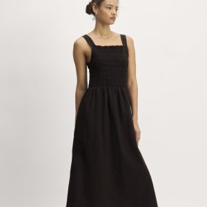 The Gauze Smock Dress | Black