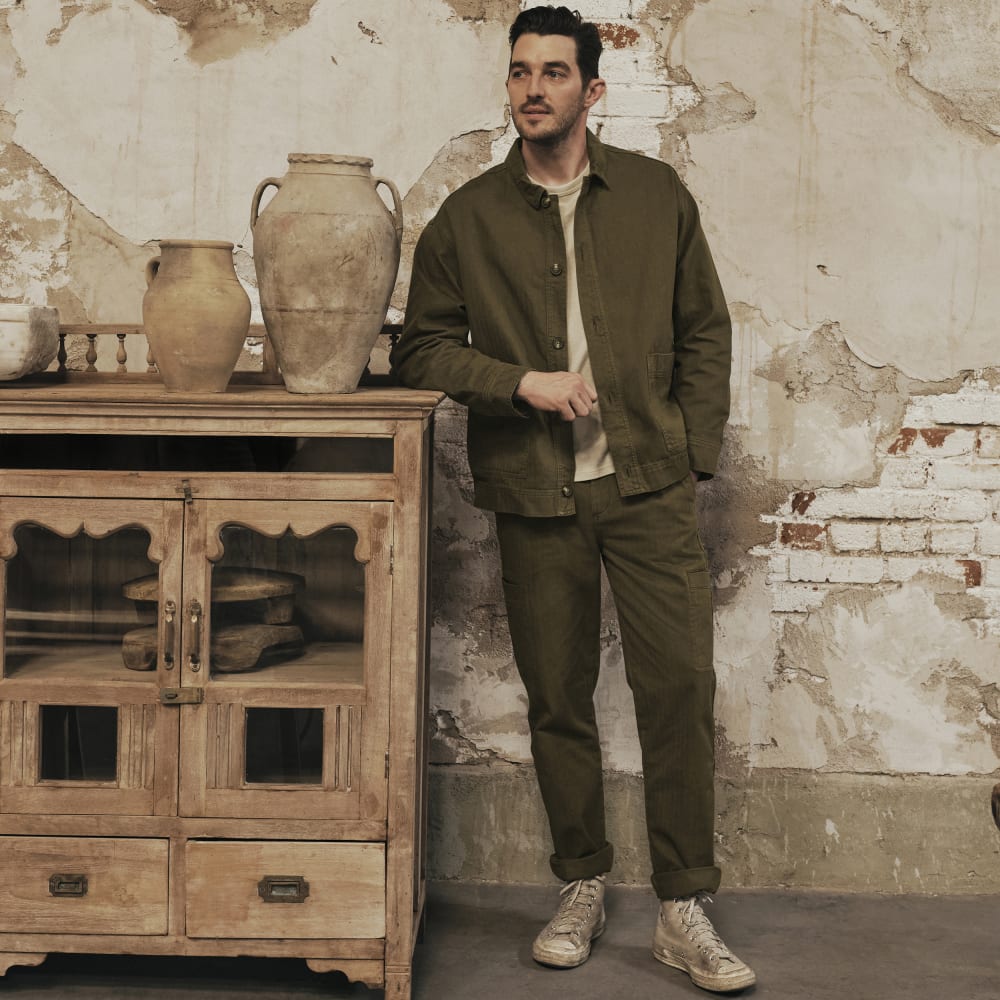 The Organic Cotton Herringbone Refined Cargo | Beech - Image 7