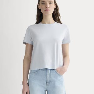 The Box-Cut Tee in Essential Cotton | Air Blue | No Pocket
