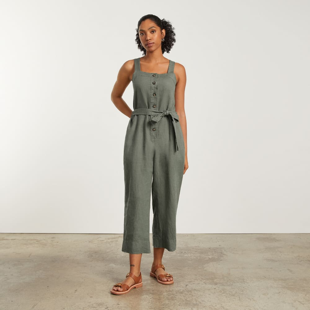 The Linen Jumpsuit | Pewter Green - Image 2
