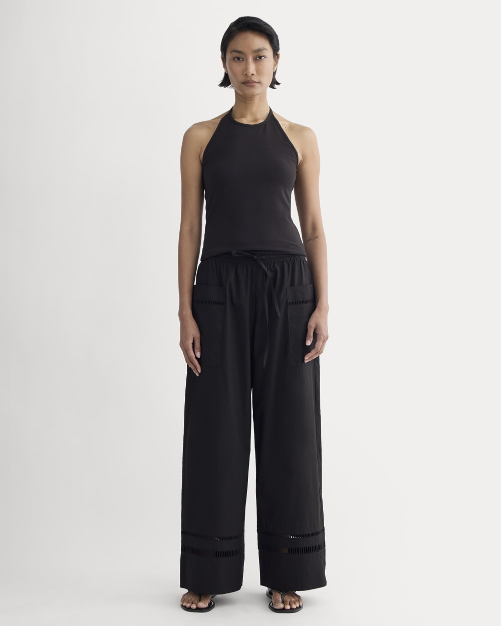 The Lace Trim Pant | Black