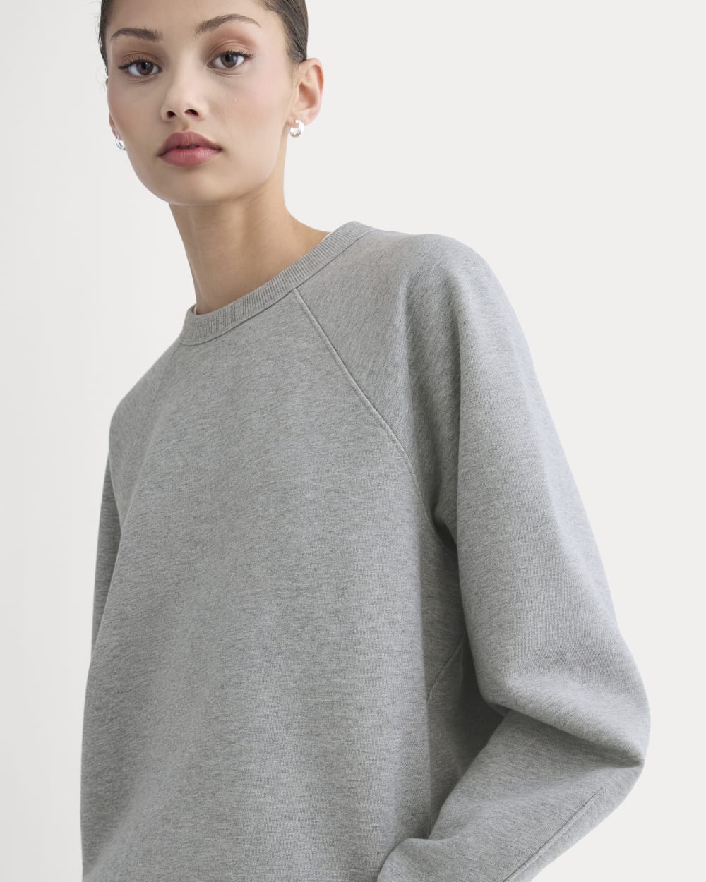 Luxe Fleece Raglan Crewneck | Vintage Heather Grey - Image 4