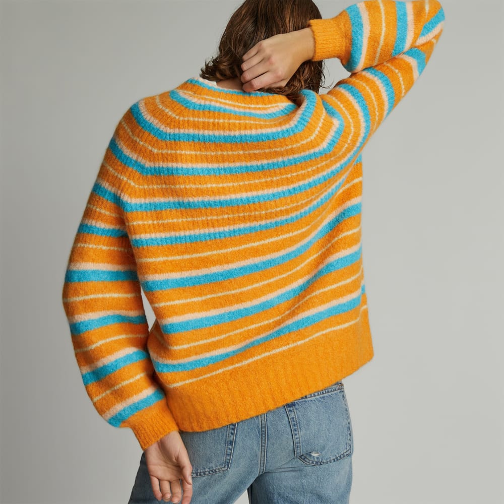 The SuperFuzz Alpaca Oversized Crew | Turmeric Stripe - Image 3