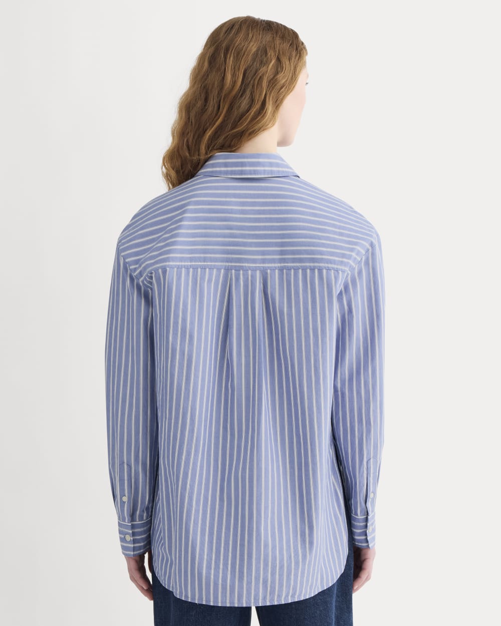 The Boyfriend Shirt in Ultrasoft Cotton | Dutch Blue / Bone - Image 5