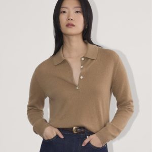 The Classic Polo in Cashmere | Tiger's Eye