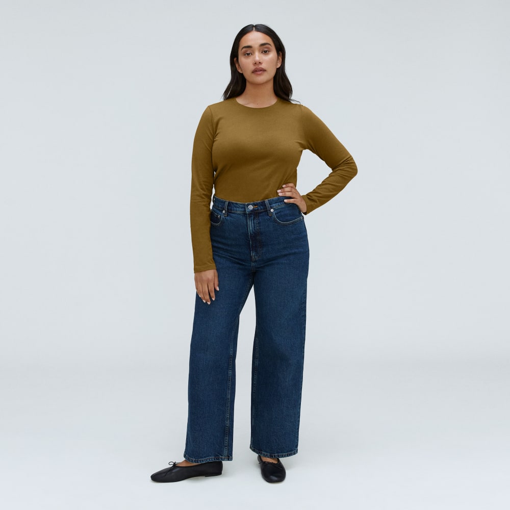 The Organic Cotton Long-Sleeve Crew | Tapenade - Image 6