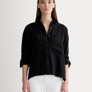 The Boxy Overshirt in Buttersoft | Black