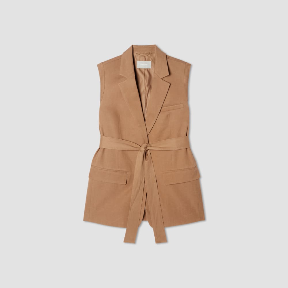 The Sleeveless Blazer in Buttersmooth | Toasted Coconut - Image 2