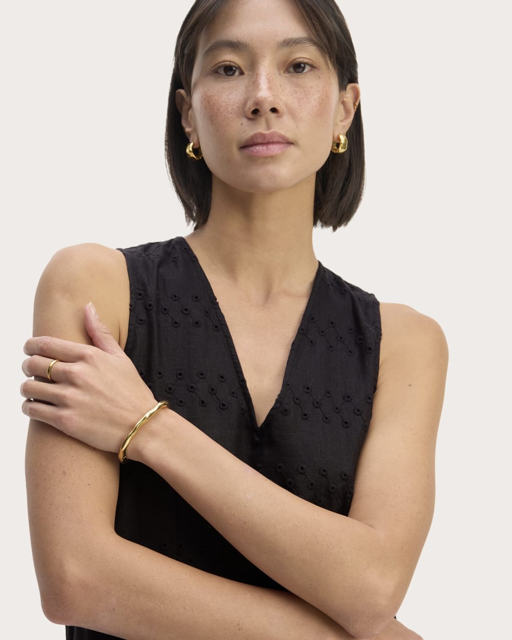 The Linen Eyelet Maxi Dress | Black Eyelet - Image 3