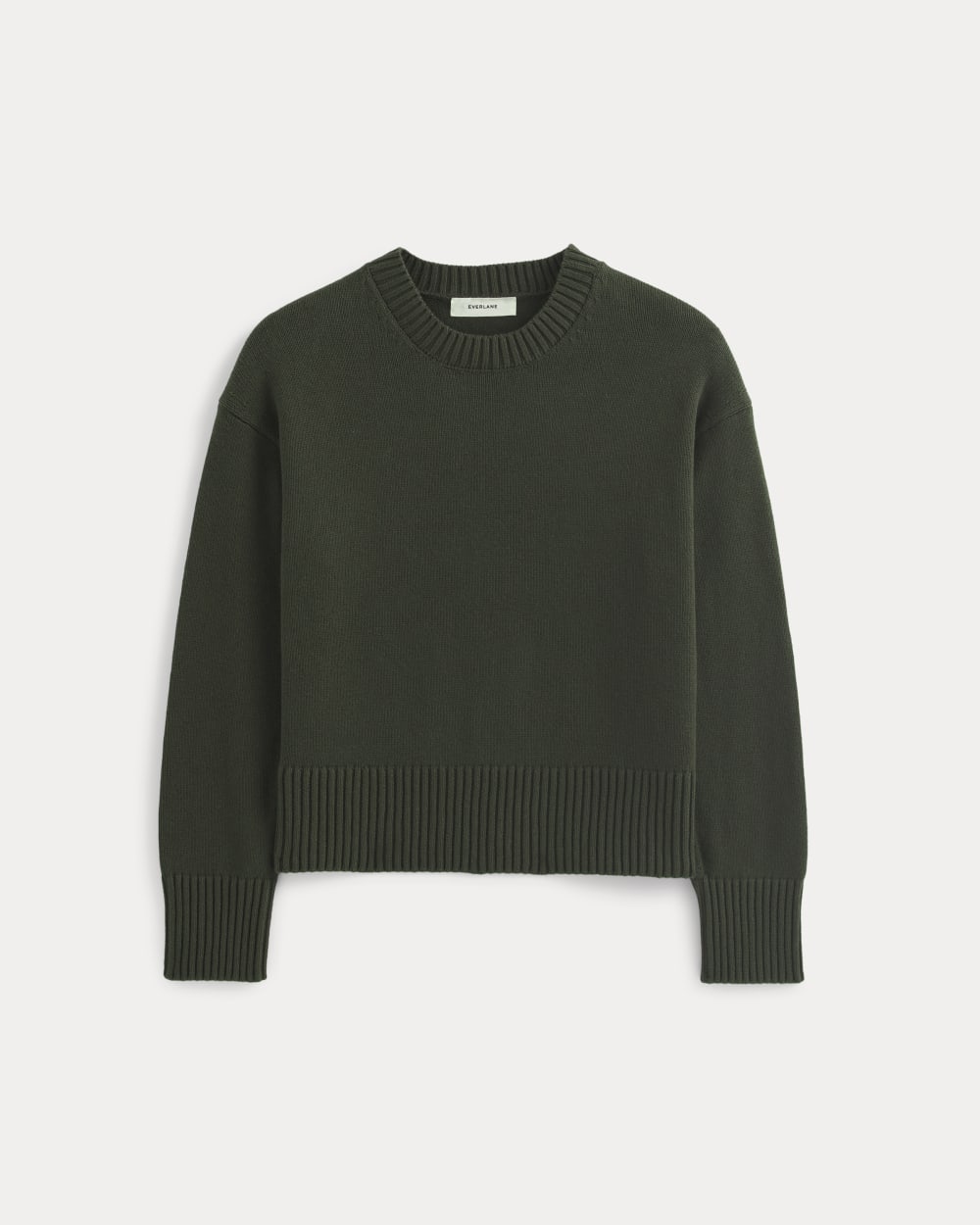 The Boxy Sweater in Everyday Cotton | Dark Green - Image 2