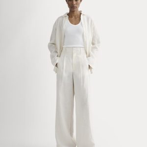 The Linen Way-High® Drape Pant | Natural Chambray