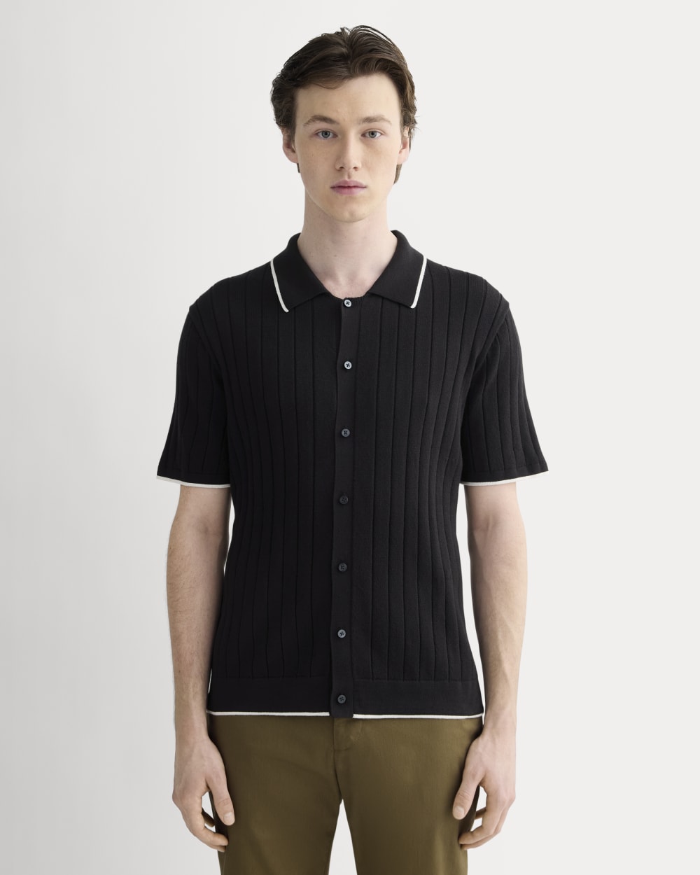 The No-Sweat Button-Down Polo | Black