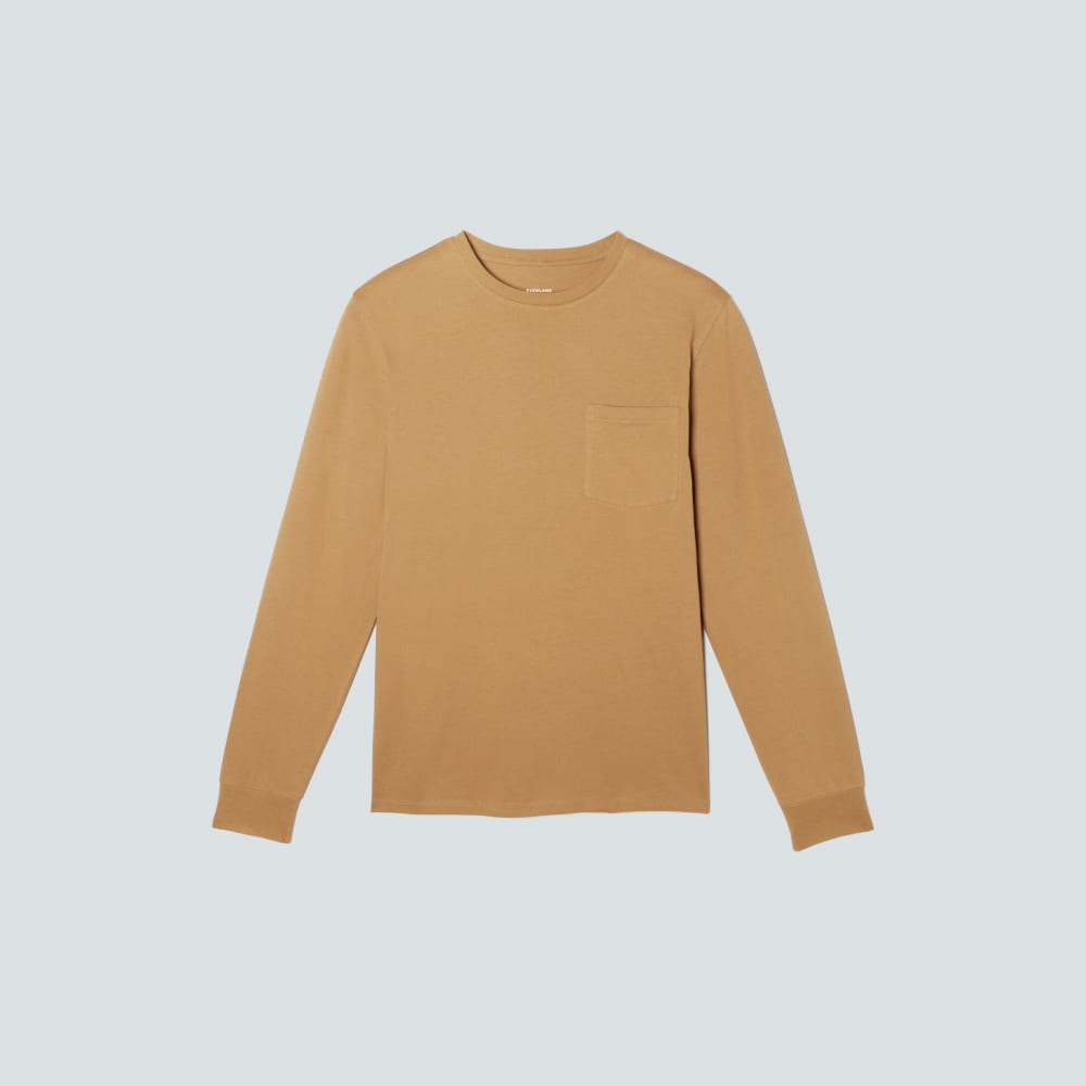 The Organic Cotton Long-Sleeve Pocket Tee | Dark Brown - Image 2