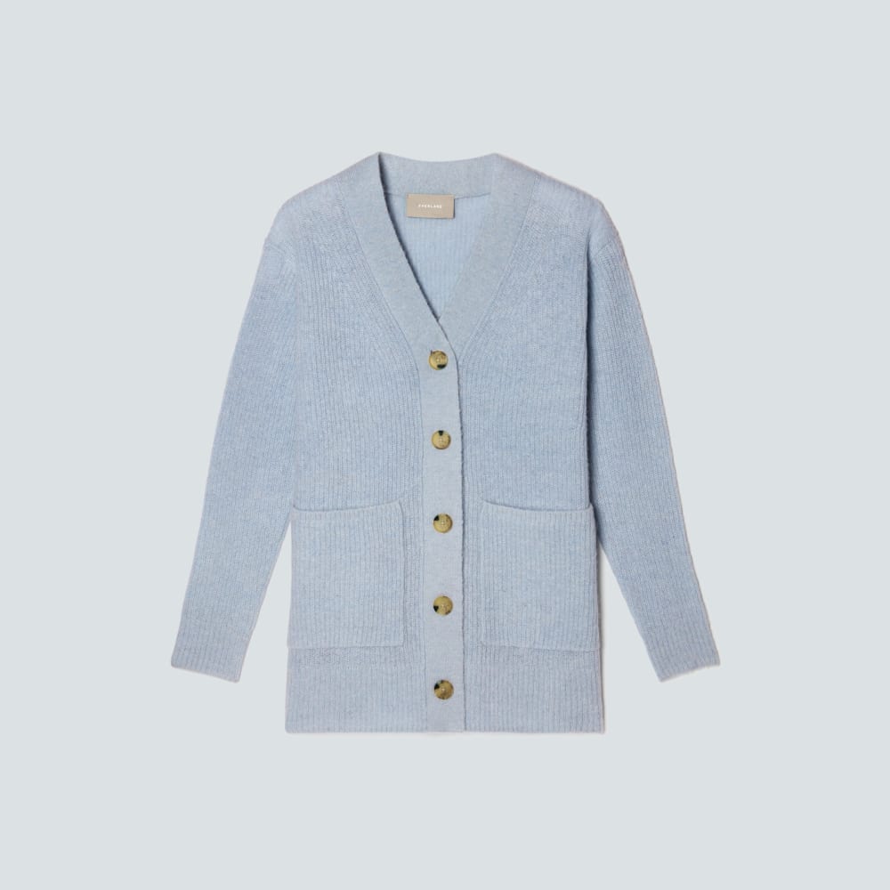 The Oversized Alpaca Pocket Cardigan | Mist - Image 2