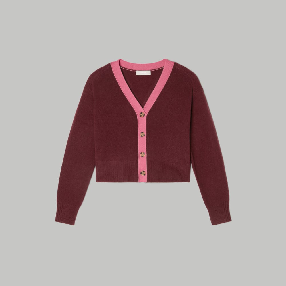 The Cashmere Cardigan | Tawny Port / Bubblegum - Image 2