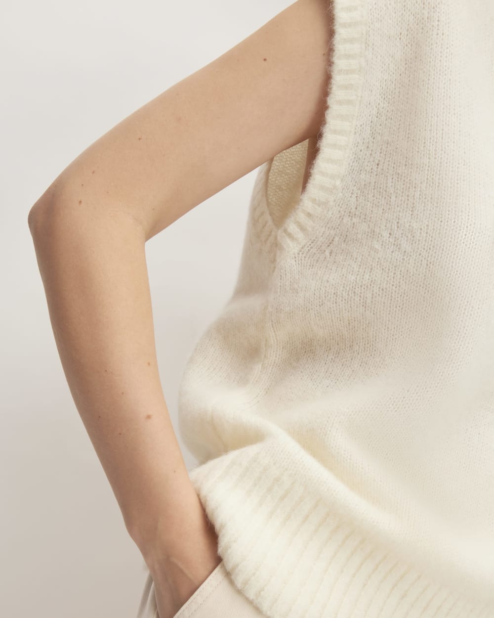 The Alpaca V-Neck Vest | Snow - Image 5