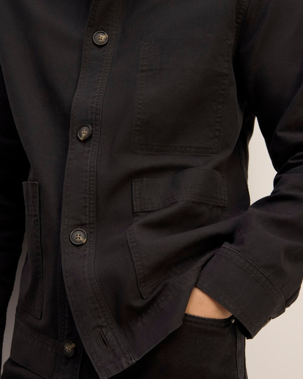 The Organic Cotton Chore Jacket | Black - Image 3