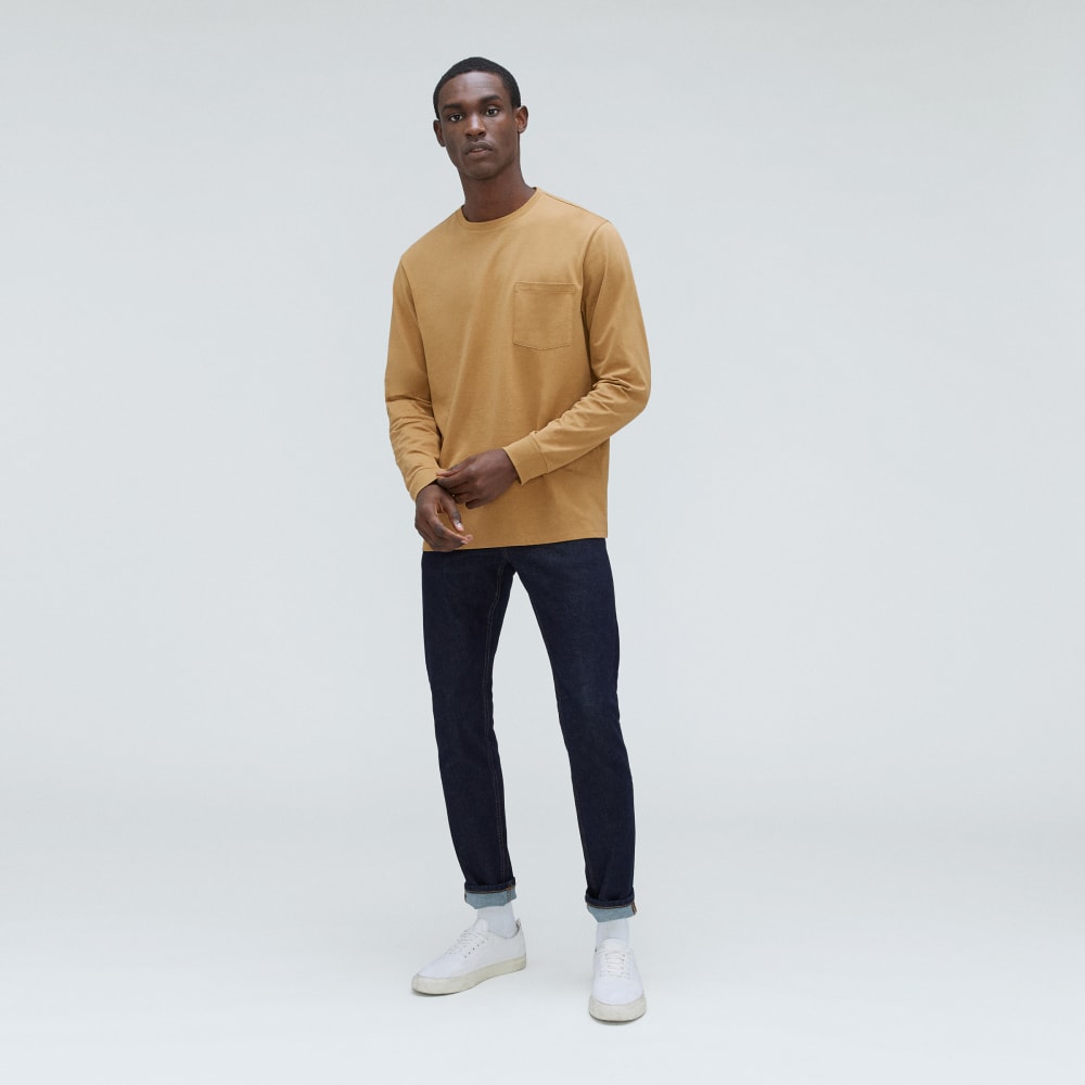The Organic Cotton Long-Sleeve Pocket Tee | Dark Brown - Image 6