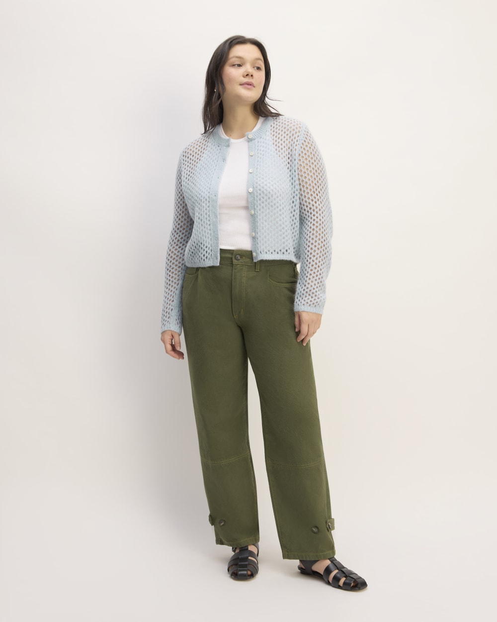 The Everlane x Marques' Almeida Alpaca Mesh Cardigan | Mist - Image 3