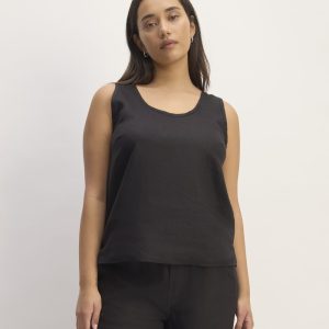 The Scoop Tank in Linen | Black