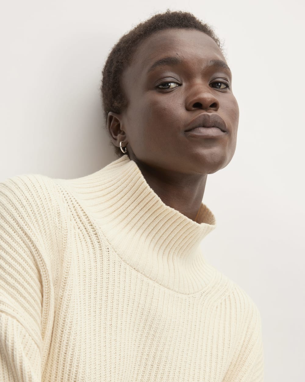 The Organic Cotton Ribbed Turtleneck | Canvas - Image 4