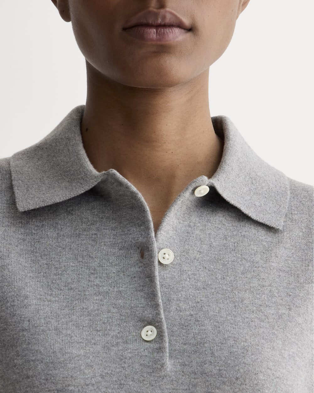 The Polo in Cotton Cashmere | Heather Charcoal - Image 4