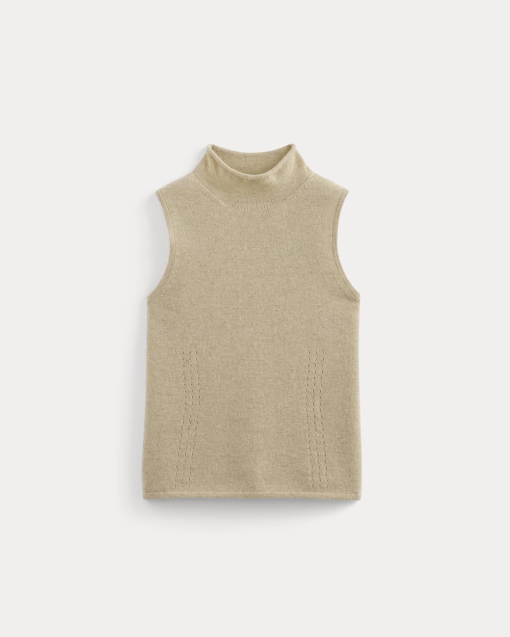 Cashmere Funnel-Neck Tank | Heather Light Camel - Image 2