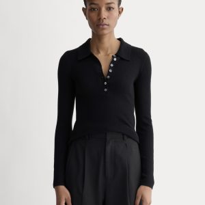 The Polo in Ultrasoft Merino | Black