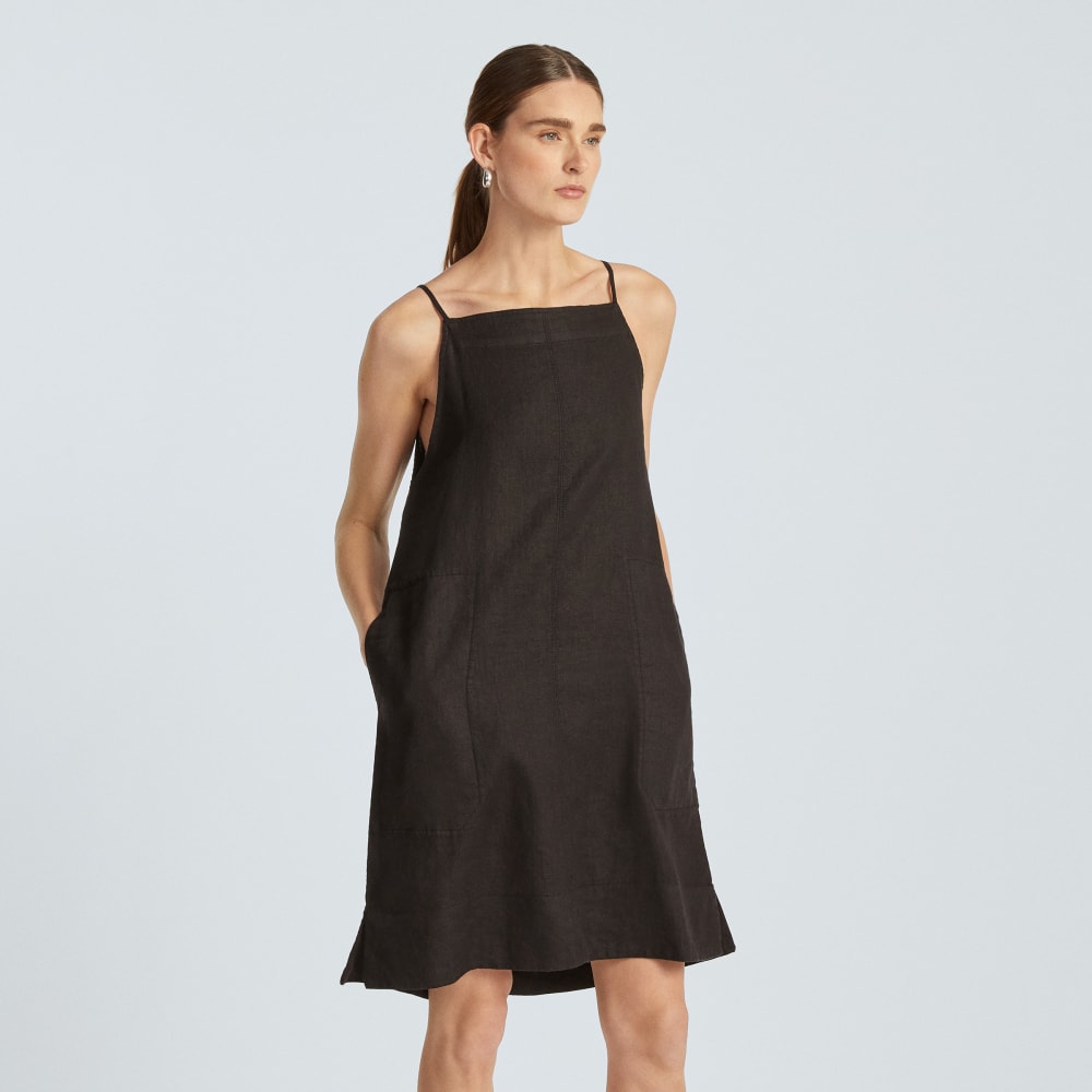 The Linen Apron Dress | Black - Image 5