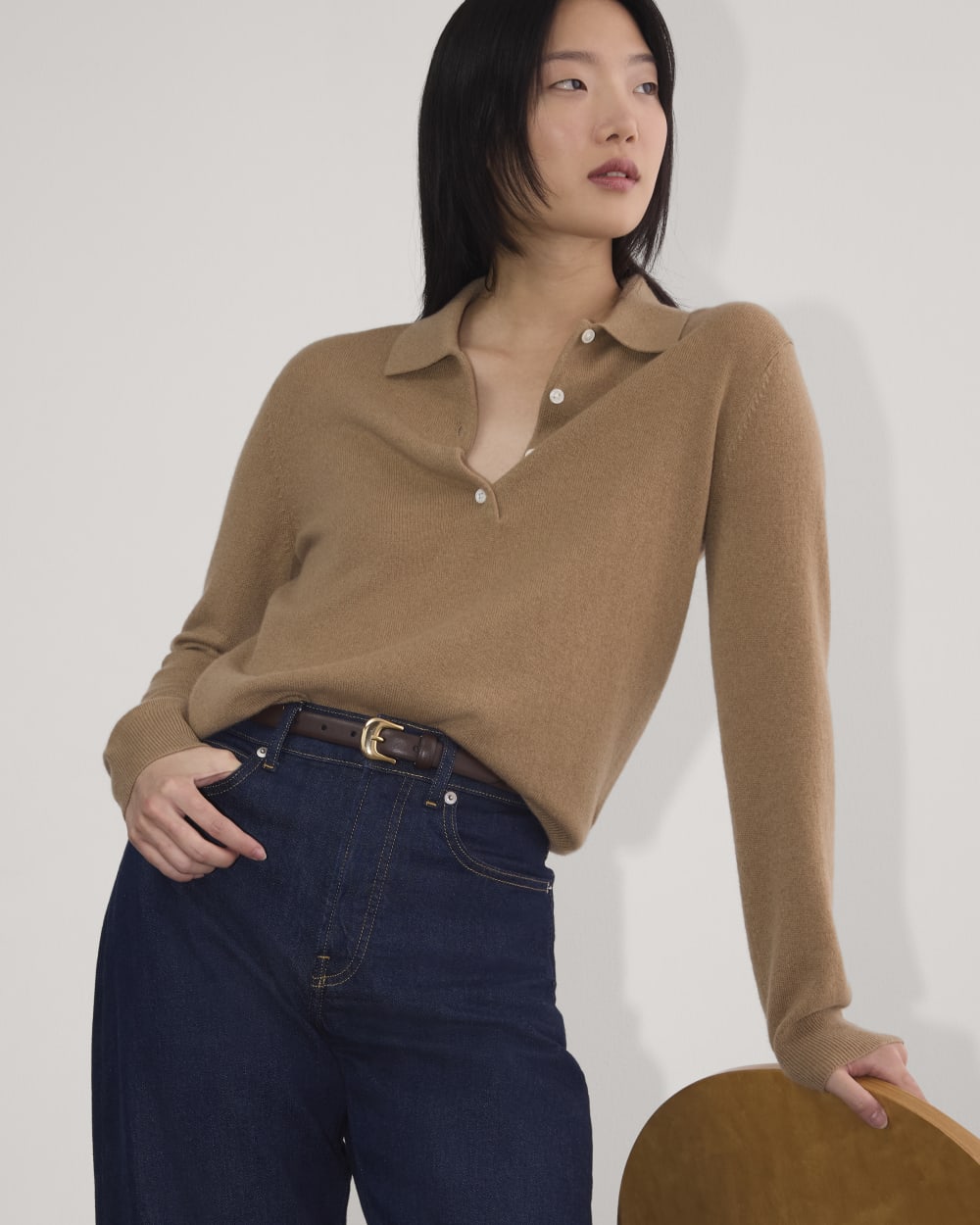 The Classic Polo in Cashmere | Tiger's Eye - Image 2