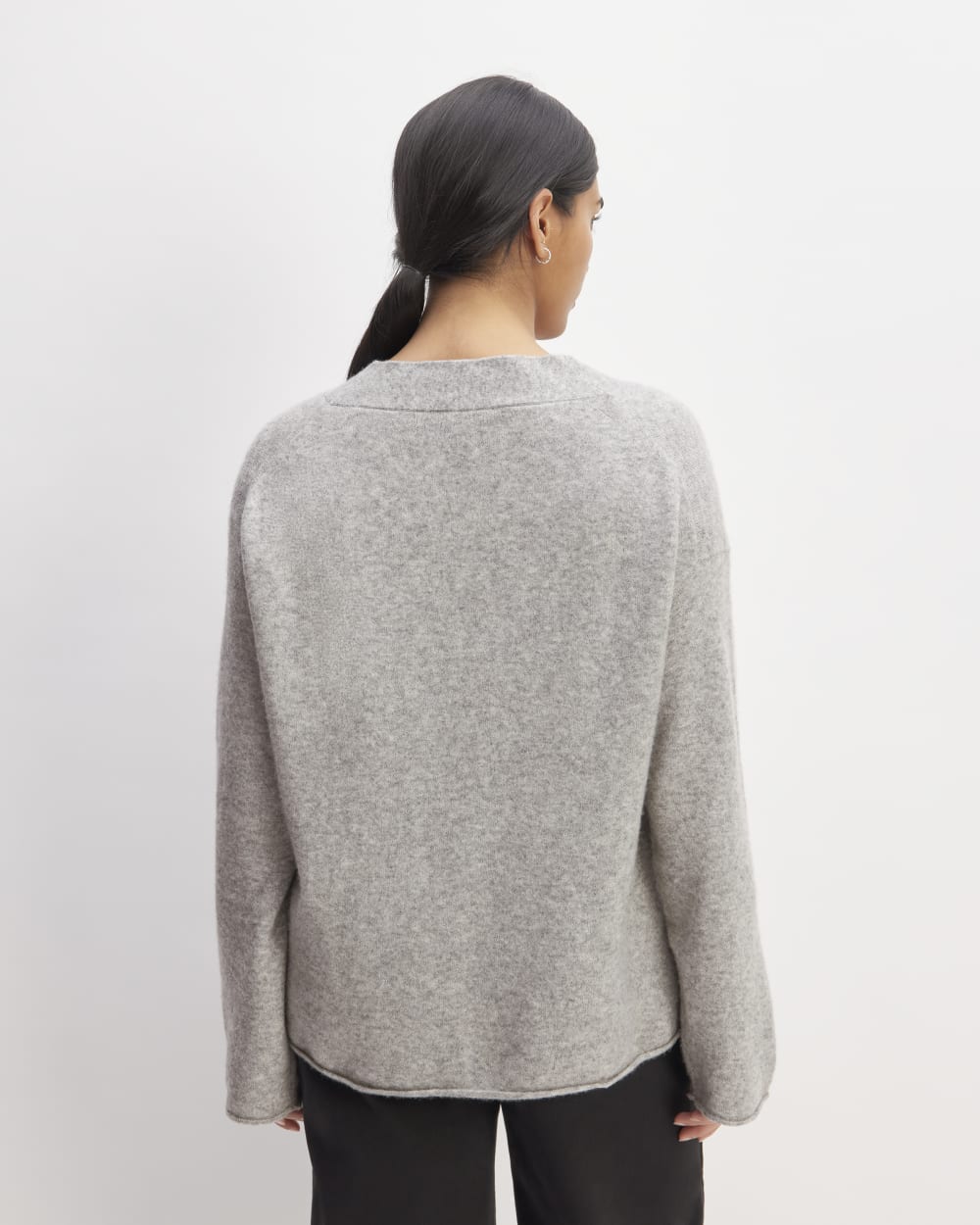 The Cozy-Stretch V-Neck Sweater | Heathered Grey - Image 6