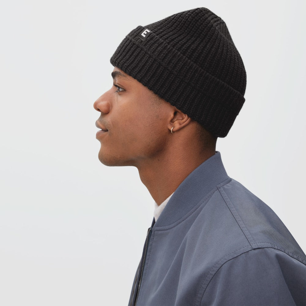 The Organic Cotton Chunky Beanie | Black - Image 2