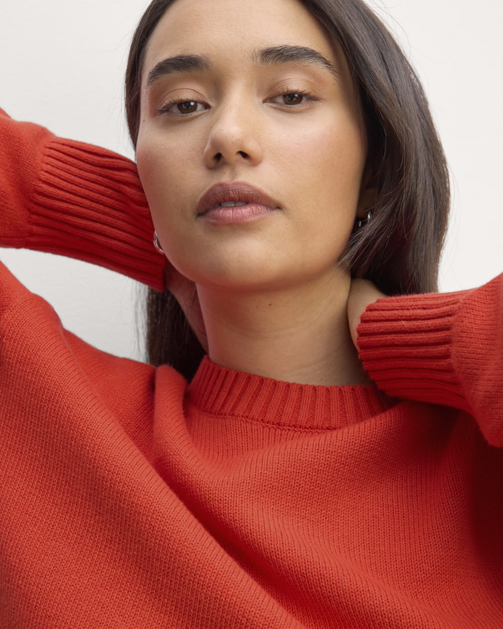The Boxy Sweater in Everyday Cotton | Poppy Red - Image 4